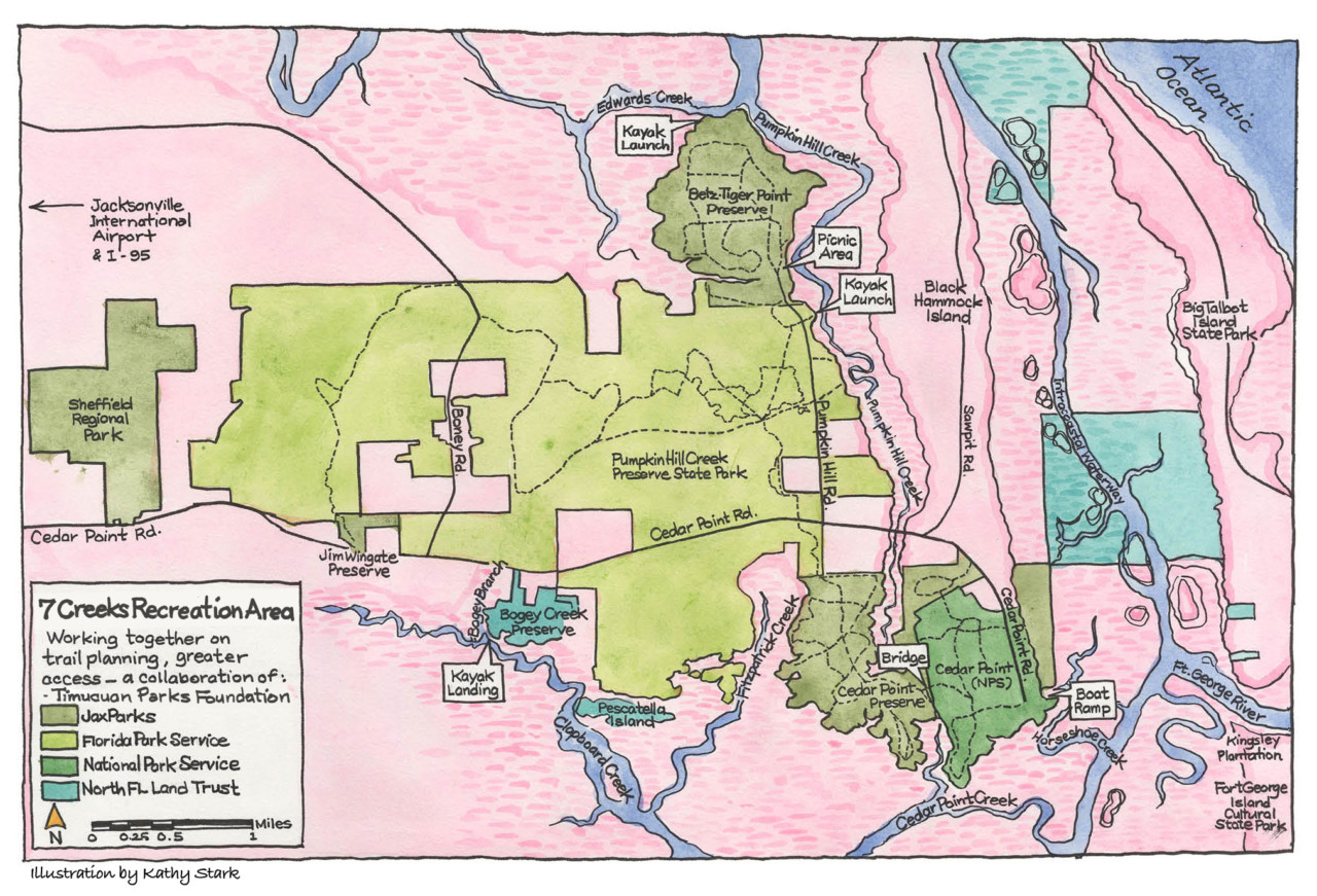 7 Creeks Recreation Area illustrated map